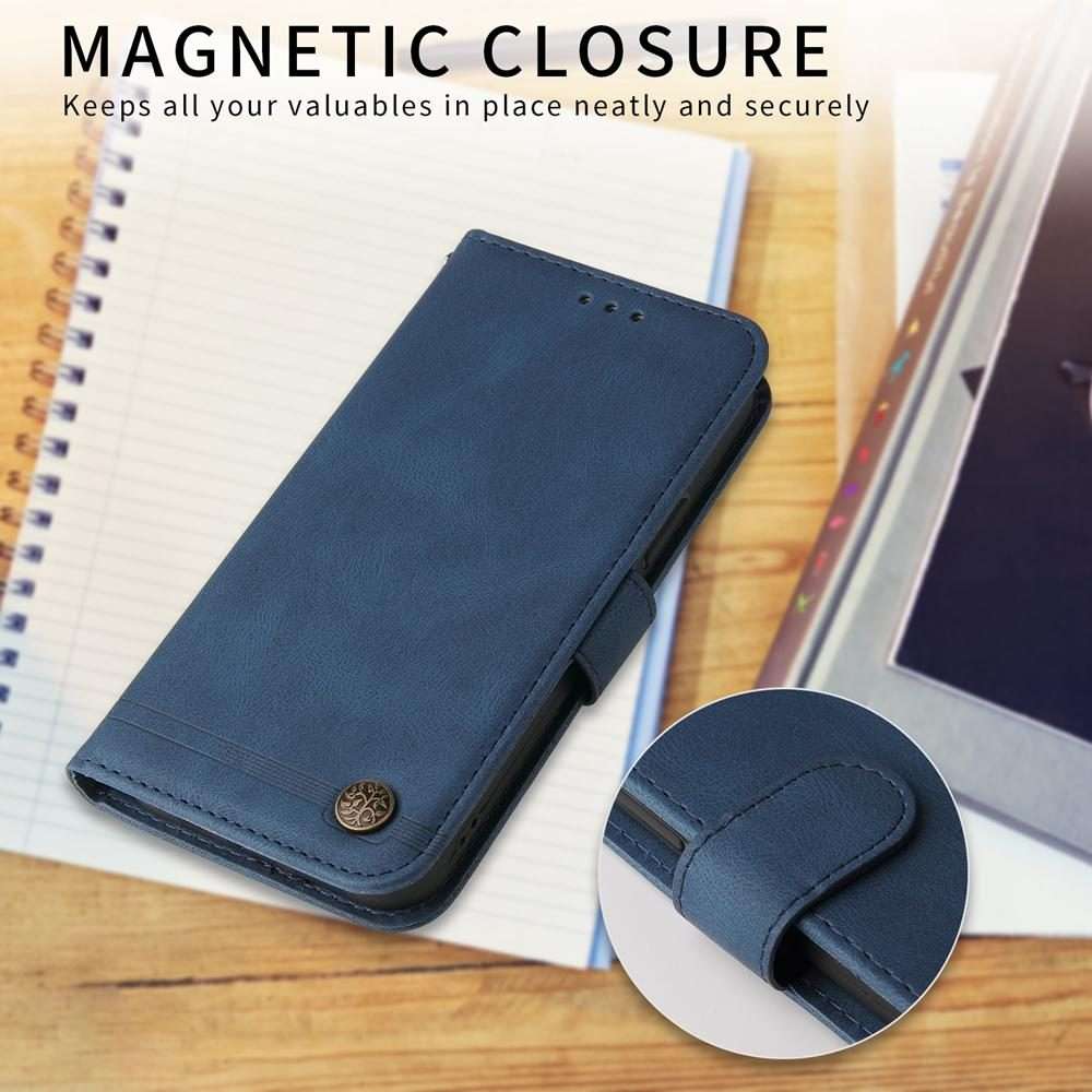 For Redmi K80 Pro Skin Feel Life Tree Metal Button Leather Phone Case(Blue)