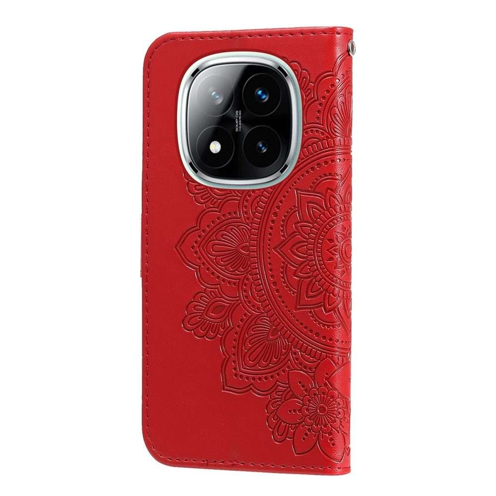 For Redmi Note 14 Pro 5G / Note 14 Pro+ 5G Seven-petal Flowers Embossing Leather Phone Case(Red)