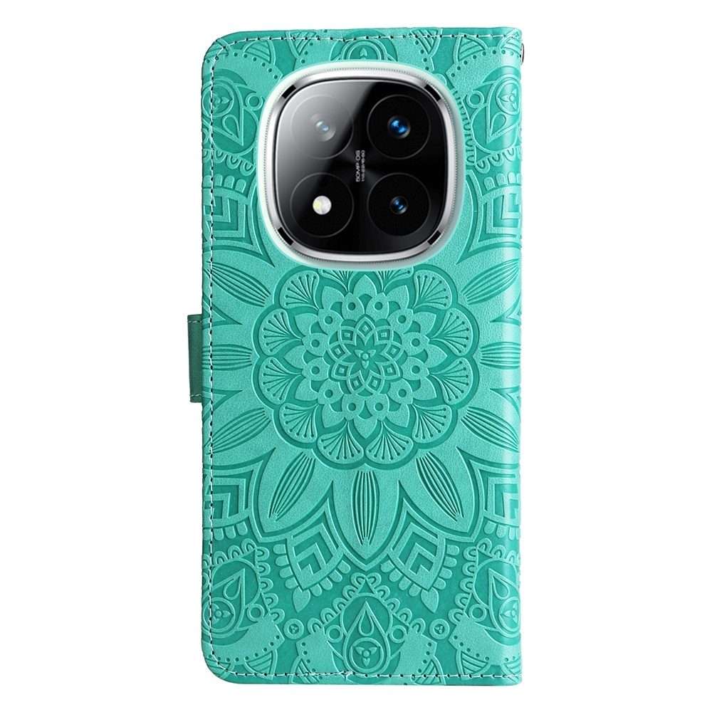 For Redmi Note 14 Pro 5G / Note 14 Pro+ 5G Embossed Sunflower Leather Phone Case(Green)
