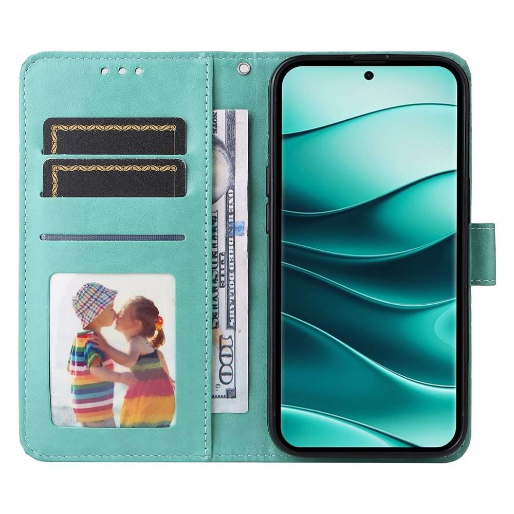 For Redmi Note 14 Pro 5G / Note 14 Pro+ 5G Embossed Sunflower Leather Phone Case(Green)