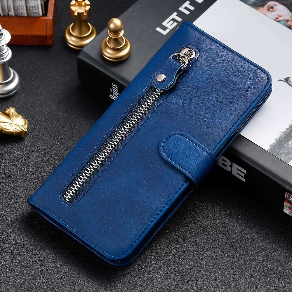 For Redmi K80 Pro Fashion Calf Texture Zipper Leather Phone Case(Blue)