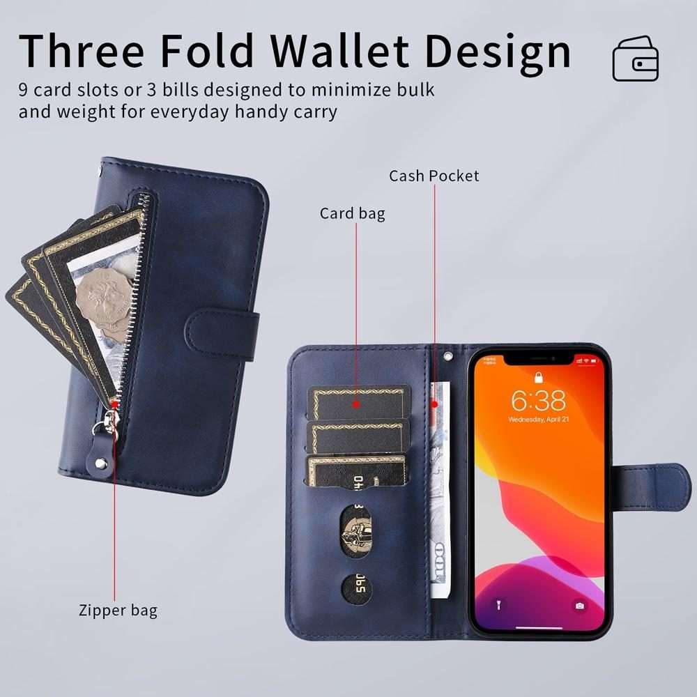 For Redmi K80 Pro Fashion Calf Texture Zipper Leather Phone Case(Blue)