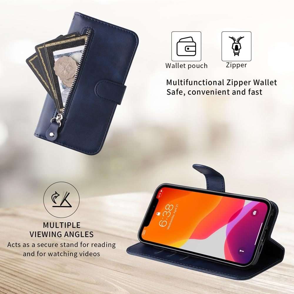 For Redmi K80 Pro Fashion Calf Texture Zipper Leather Phone Case(Blue)