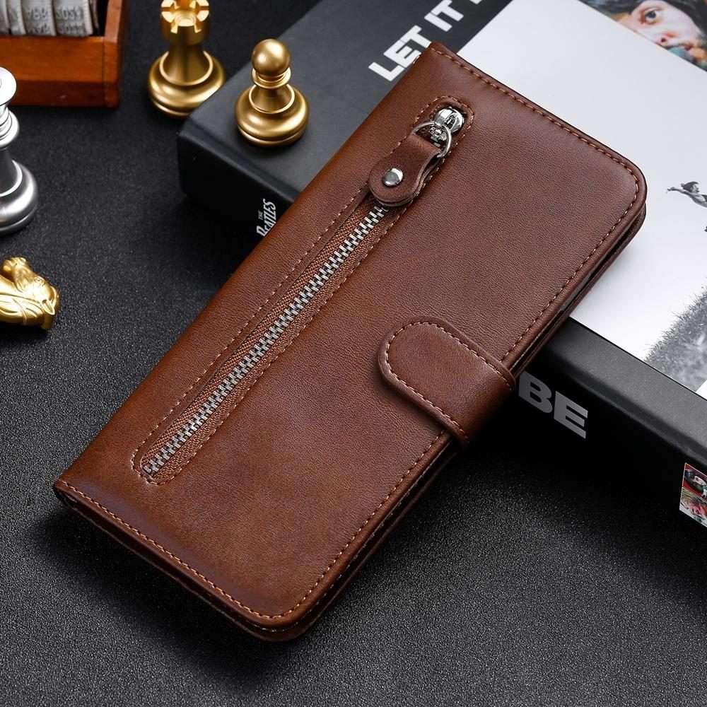 For Redmi K80 Pro Fashion Calf Texture Zipper Leather Phone Case(Brown)