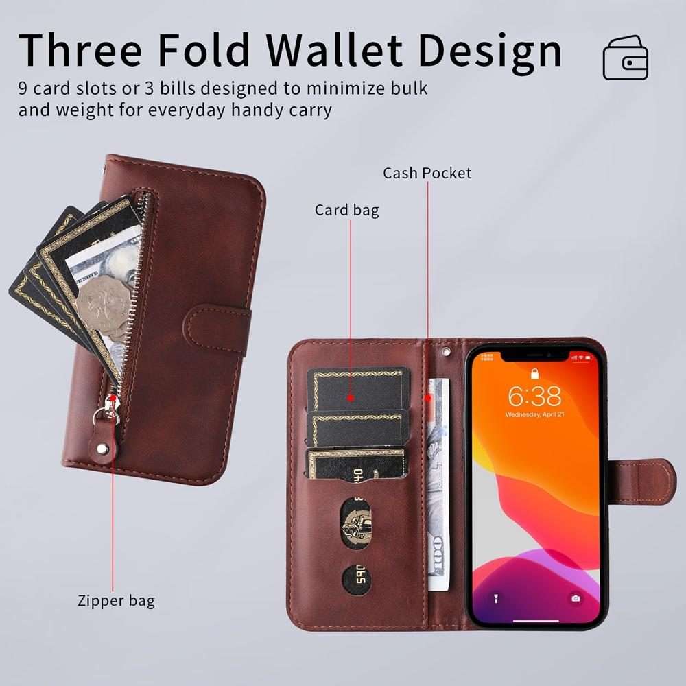 For Redmi K80 Pro Fashion Calf Texture Zipper Leather Phone Case(Brown)