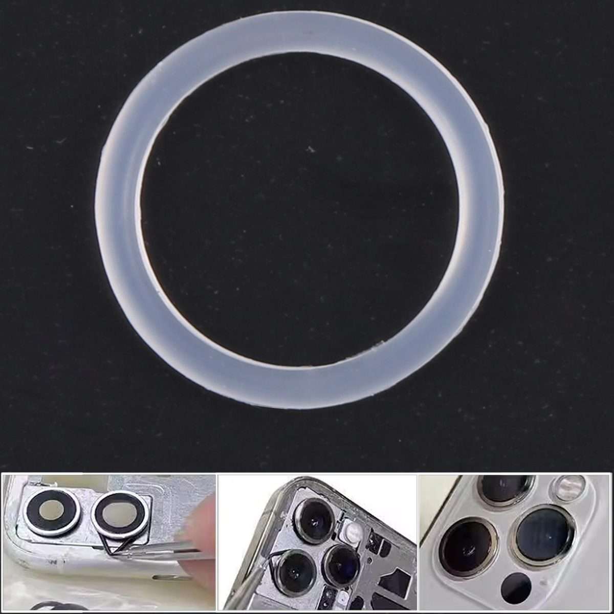 For iPhone X-17 Pro Max Rear Camera Waterproof Rubber Ring(White)