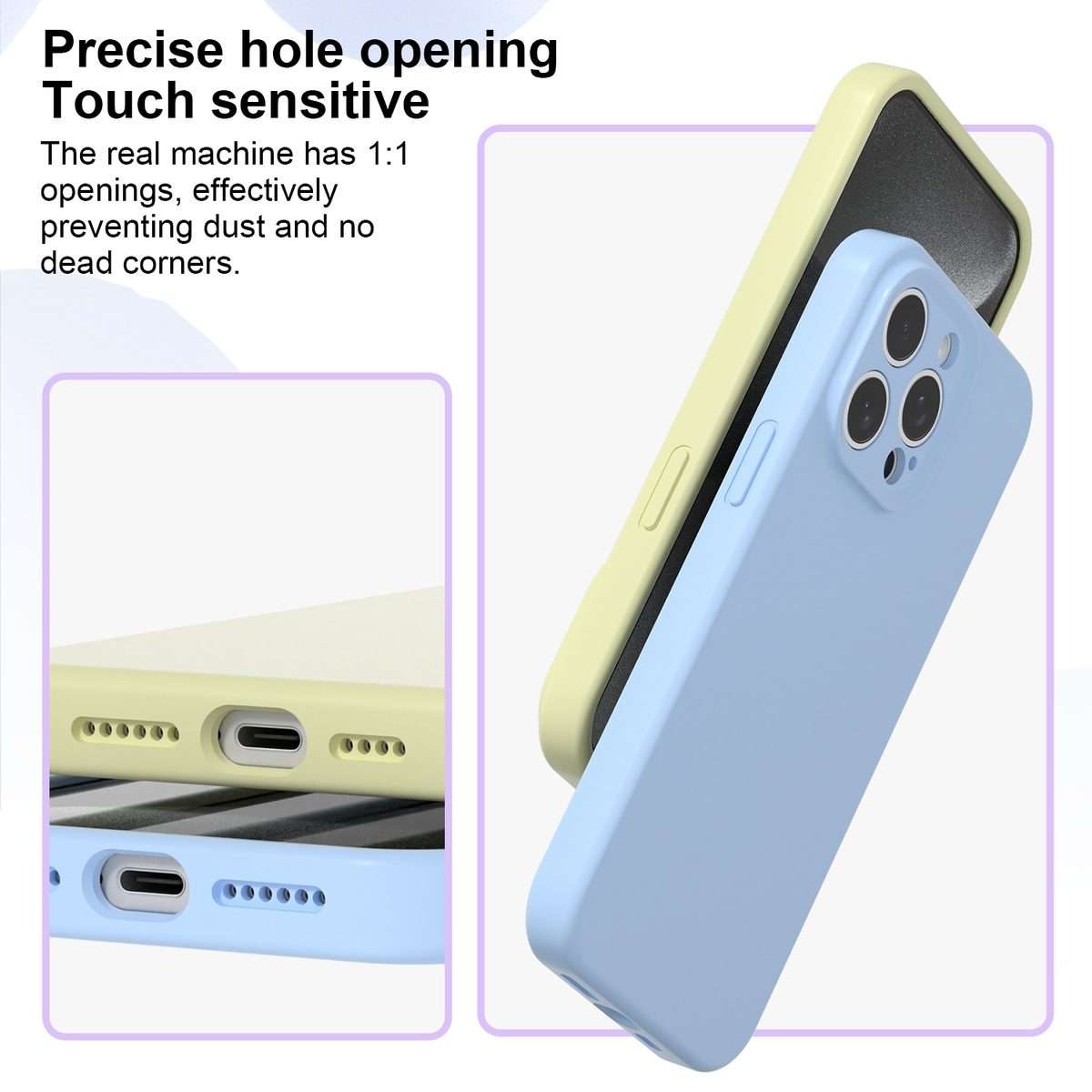 For iPhone 11 Pro Max Precise Hole Liquid Silicone Jelly Color Full Coverage Ph ... (Plum Colored)