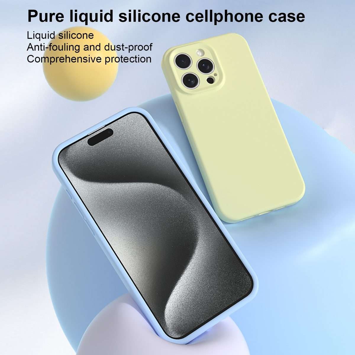 For iPhone 11 Pro Max Precise Hole Liquid Silicone Jelly Color Full Coverage Phone Case(Sky Blue)