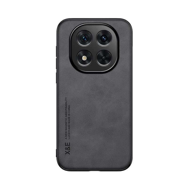 For Redmi Note 14 Pro+ 5G Skin Feel Magnetic Leather Back Phone Case(Dark Grey)