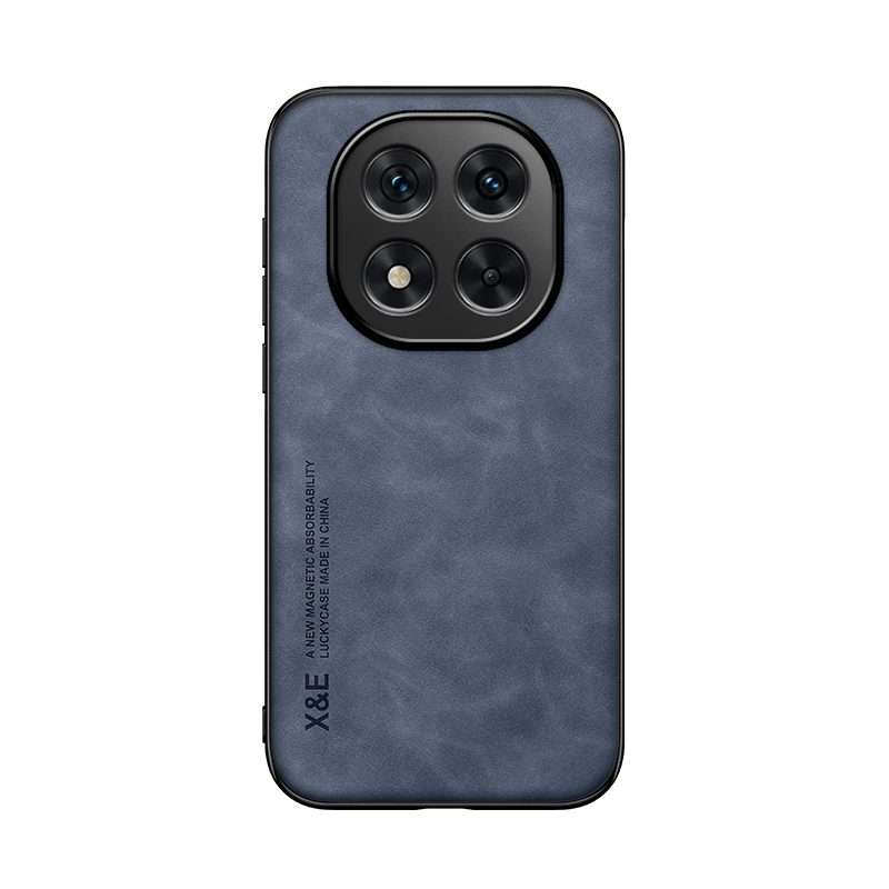 For Redmi Note 14 Pro+ 5G Skin Feel Magnetic Leather Back Phone Case(Blue)