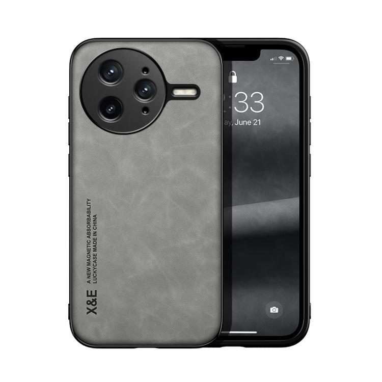 For Redmi K80 Pro Skin Feel Magnetic Leather Back Phone Case(Light Grey)