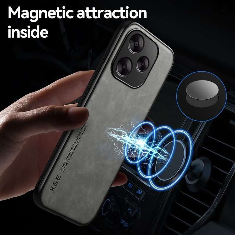 For Redmi K80 Pro Skin Feel Magnetic Leather Back Phone Case(Light Grey)