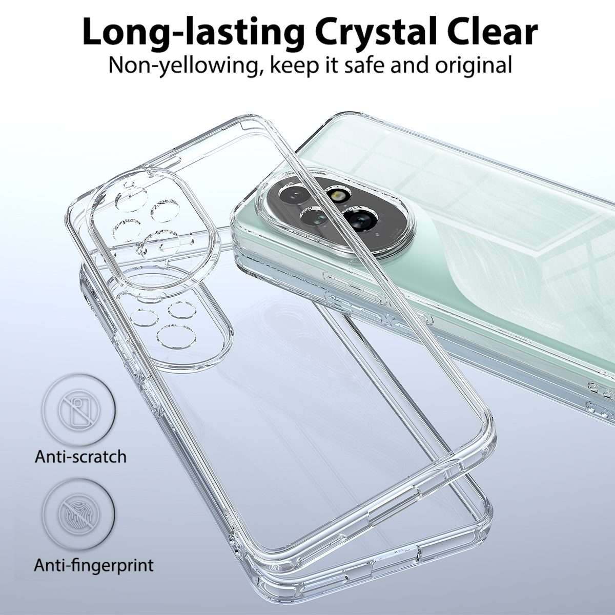 For Honor 200 Pro Scratchproof Acrylic TPU Phone Case(Transparent)