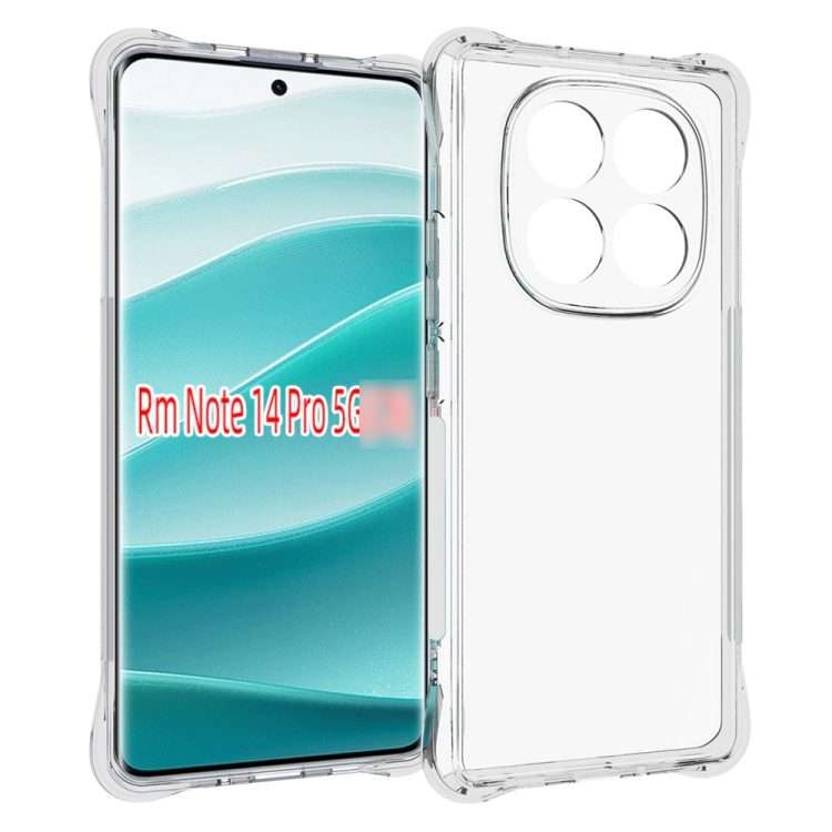 For Redmi Note 14 Pro 5G Shockproof Non-slip Thickening TPU Phone Case(Transparent)