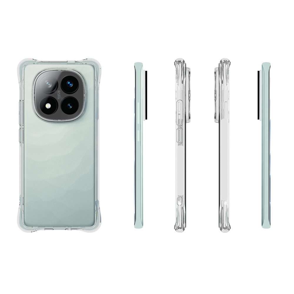 For Redmi Note 14 Pro+ 5G Shockproof Non-slip Thickening TPU Phone Case(Transparent)