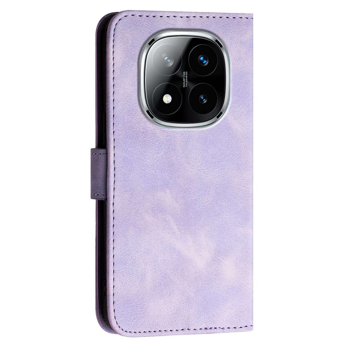 For Redmi Note 14 Pro+ 5G Grid Butterfly Embossed Pattern Leather Phone Case wi ... (Light Purple)