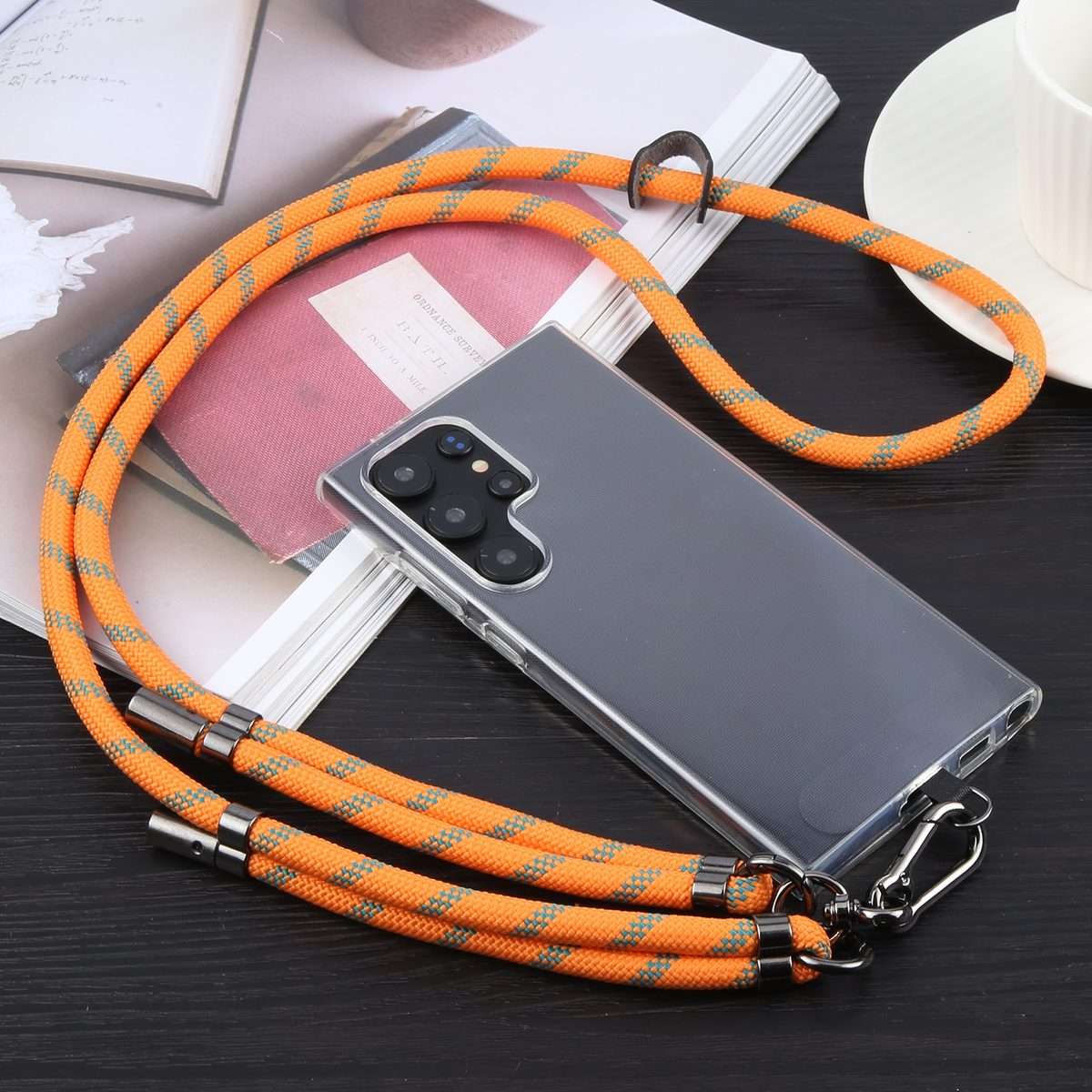 Twill Weave Adjustable Mobile Phone Anti-lost Long Lanyard(Pink)