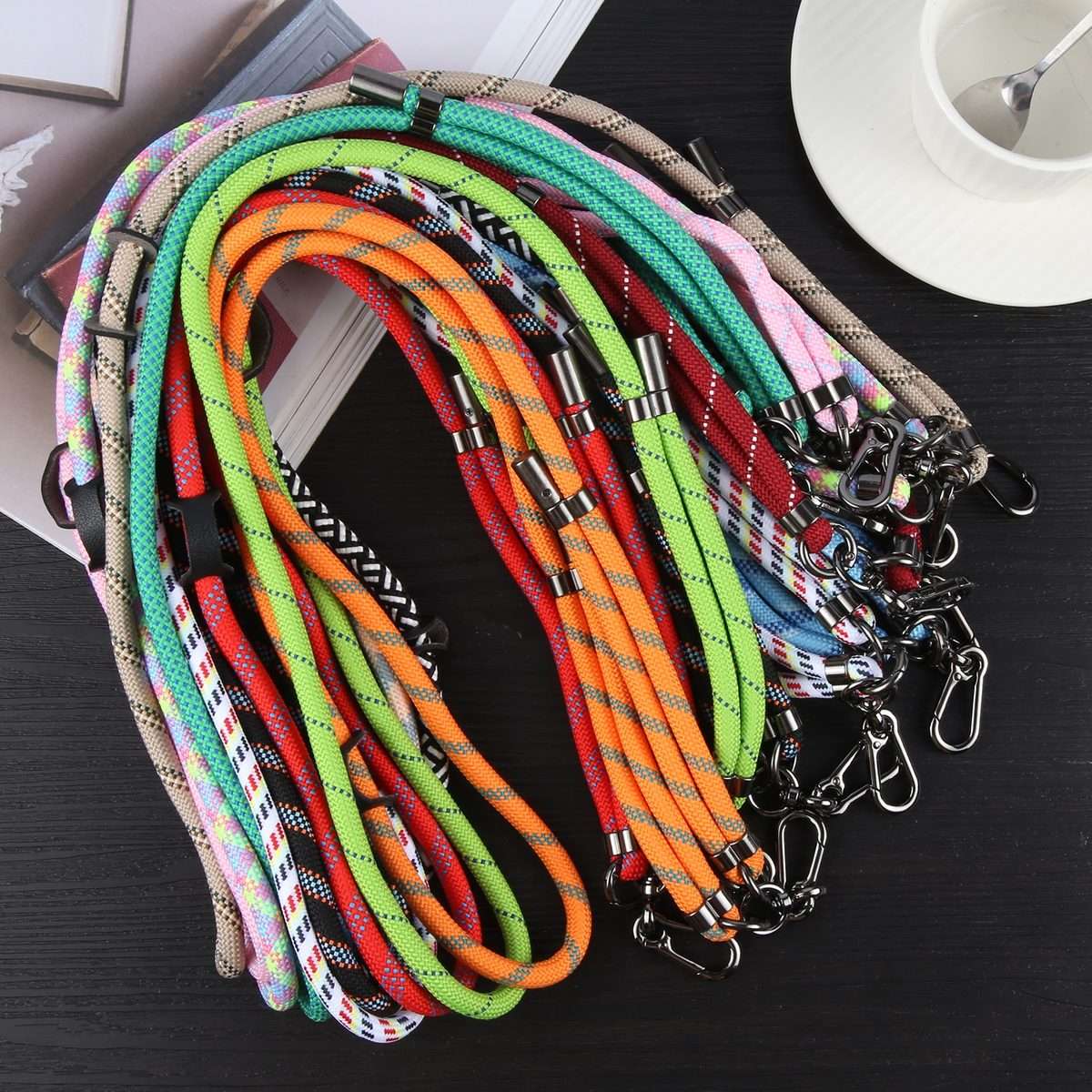 Twill Weave Adjustable Mobile Phone Anti-lost Long Lanyard(Pink)