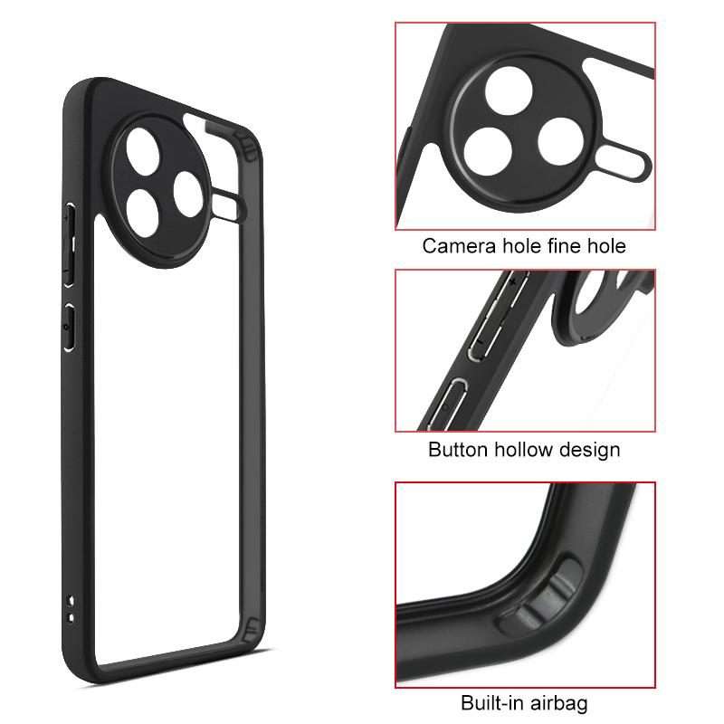 For Redmi K80 Frosted TPU + Transparent PC Phone Case
