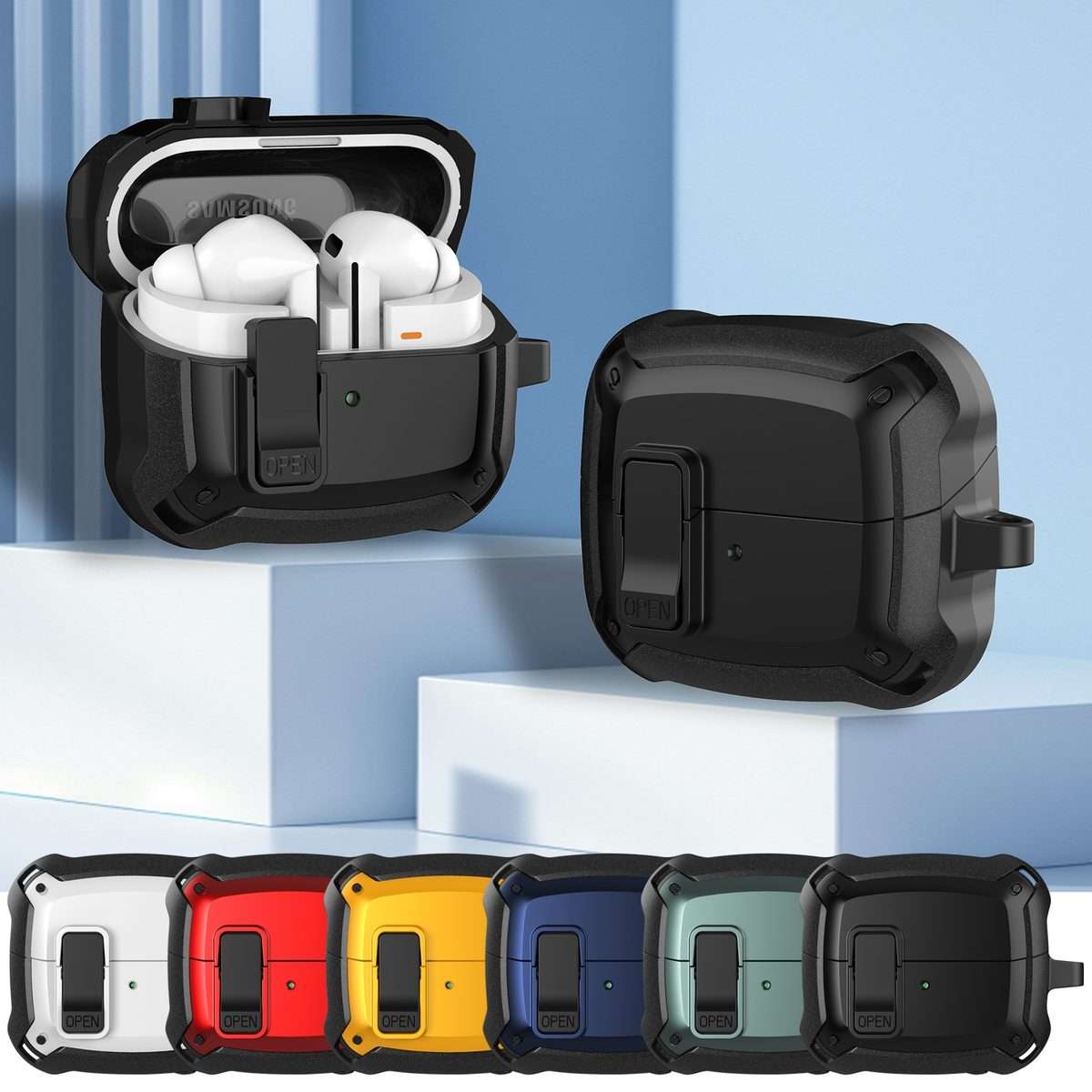 For Samsung Galaxy Buds 3 / 3 Pro Bumblebee Earphone Protective Case with Switch ... (Black White)