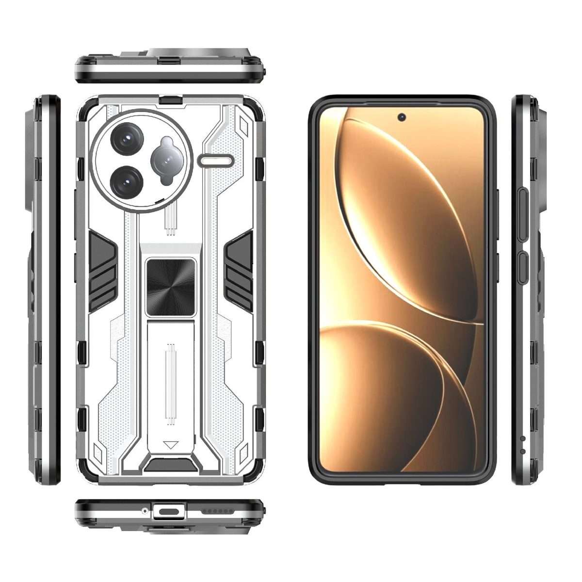 For Redmi K80 Pro Supersonic PC + TPU Holder Phone Case(White)