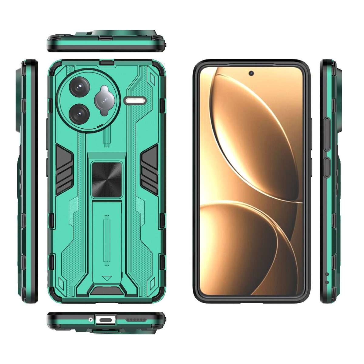 For Redmi K80 Pro Supersonic PC + TPU Holder Phone Case(Green)