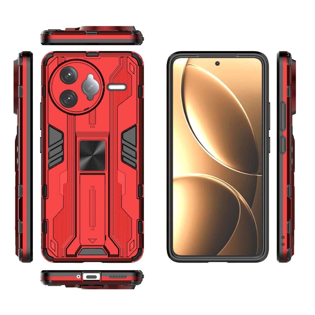 For Redmi K80 Pro Supersonic PC + TPU Holder Phone Case(Red)