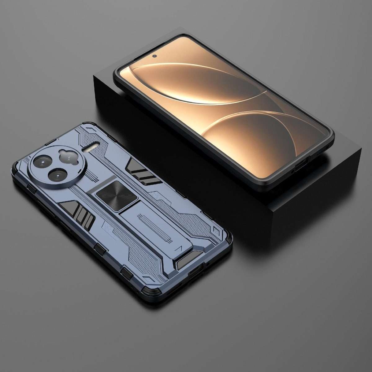For Redmi K80 Pro Supersonic PC + TPU Holder Phone Case(Blue)