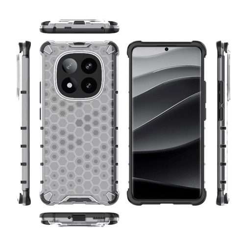 For Redmi Note 14 Pro+ 5G Honeycomb Shockproof Phone Case(White)