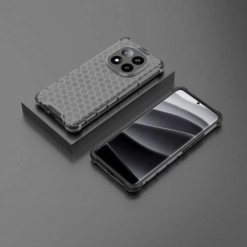 For Redmi Note 14 Pro+ 5G Honeycomb Shockproof Phone Case(Black)