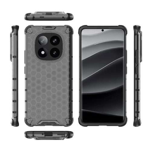 For Redmi Note 14 Pro+ 5G Honeycomb Shockproof Phone Case(Black)