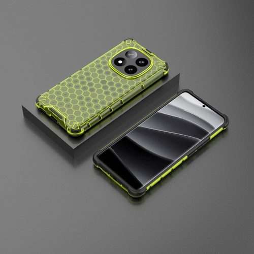 For Redmi Note 14 Pro+ 5G Honeycomb Shockproof Phone Case(Green)