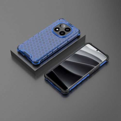 For Redmi Note 14 Pro+ 5G Honeycomb Shockproof Phone Case(Blue)