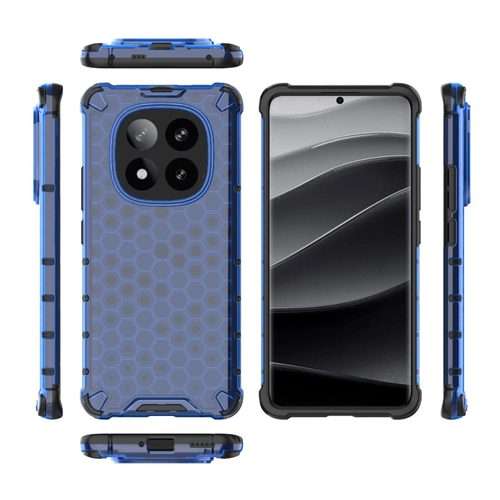 For Redmi Note 14 Pro+ 5G Honeycomb Shockproof Phone Case(Blue)