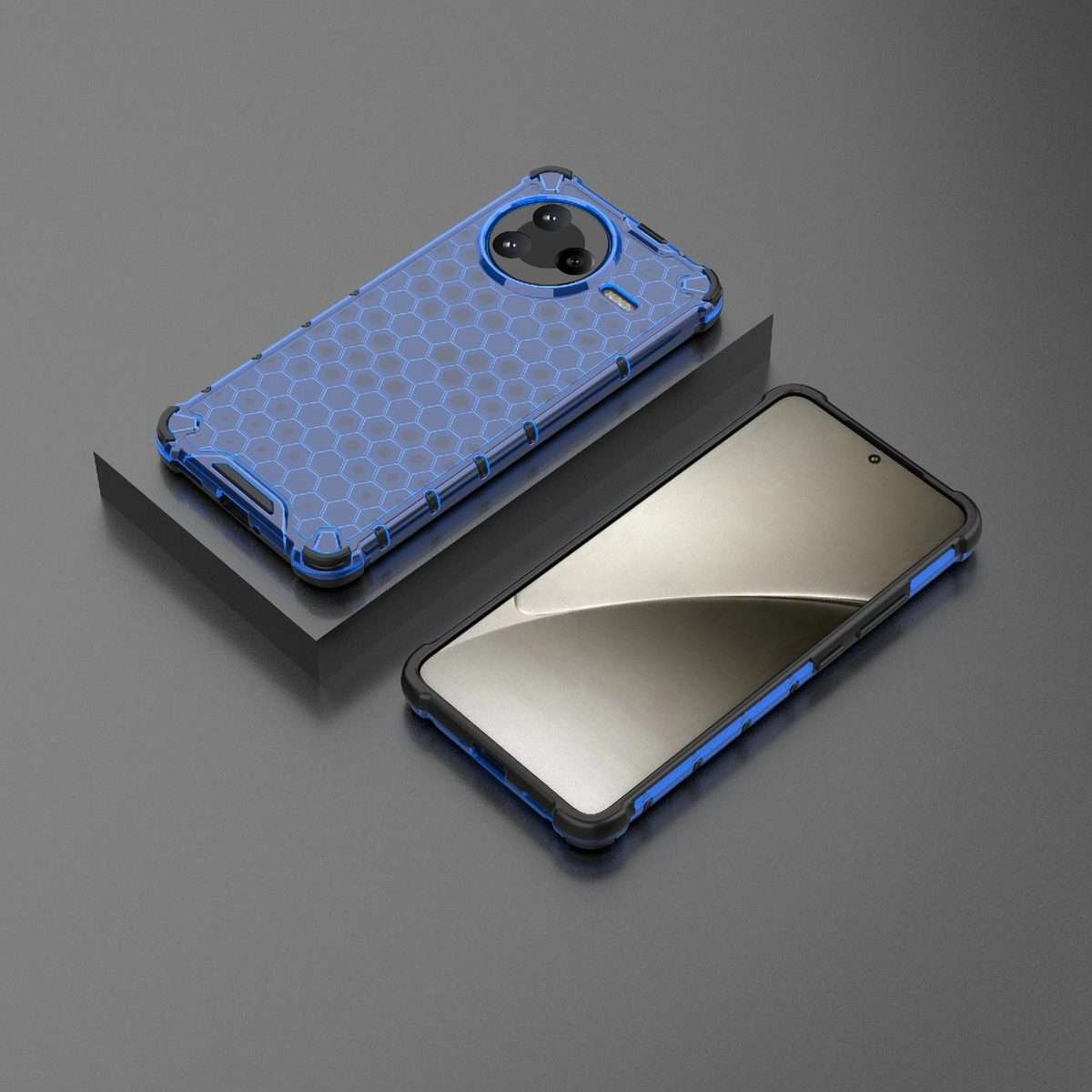 For Redmi K80 / POCO F7 Pro Honeycomb Shockproof Phone Case(Blue)