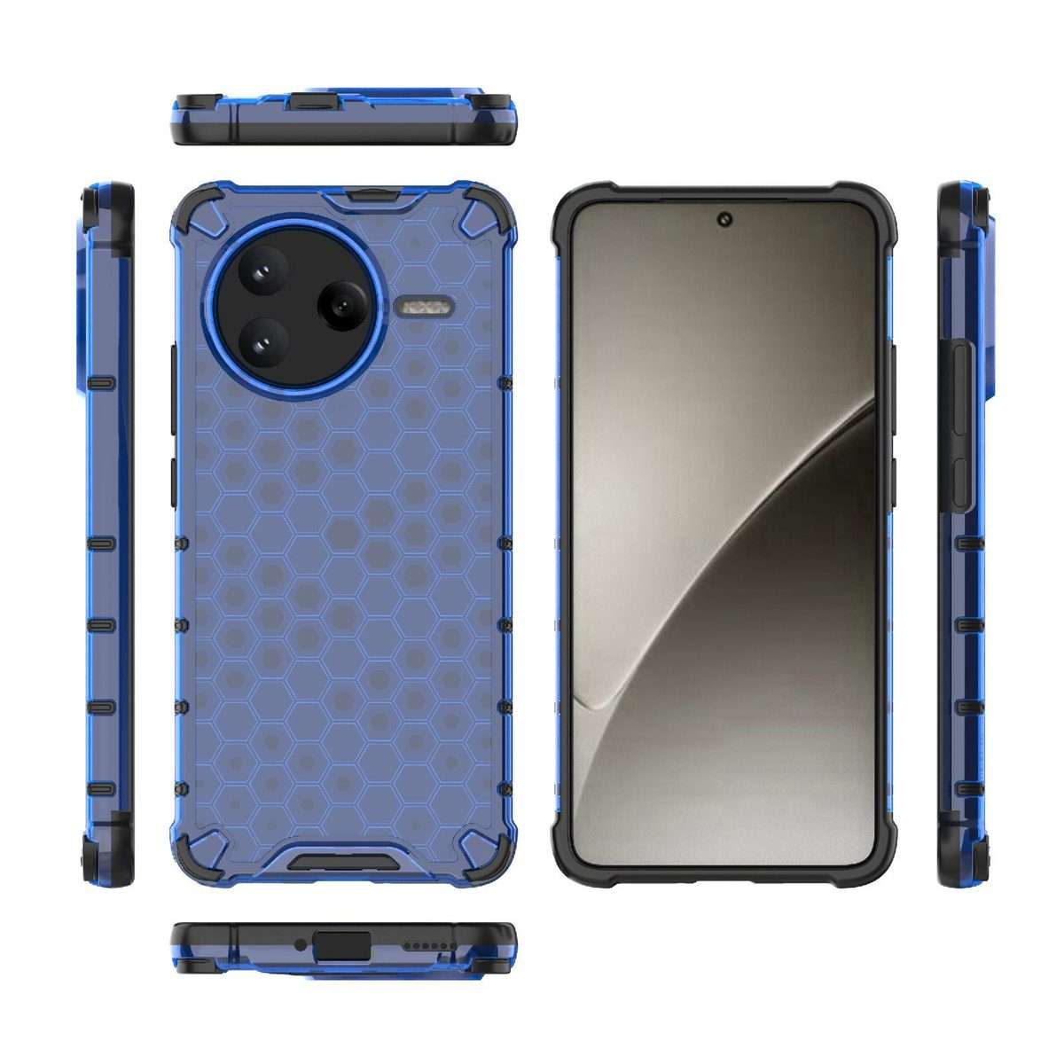 For Redmi K80 / POCO F7 Pro Honeycomb Shockproof Phone Case(Blue)