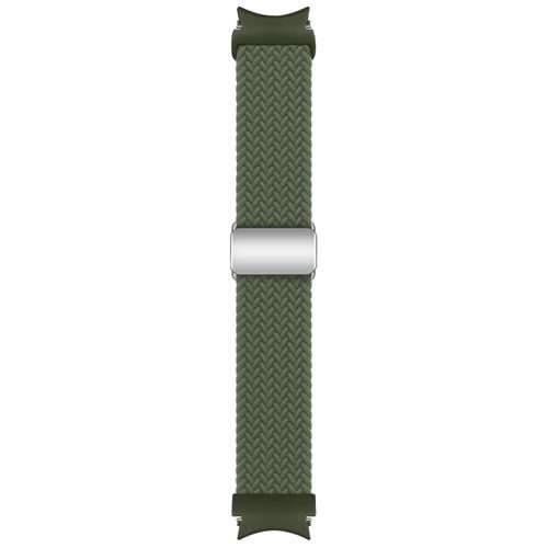 For Samsung Galaxy Watch 7 / 6 / 5 / 4 Nylon Loop Magnetic Buckle Watch Band(Dark Olive)