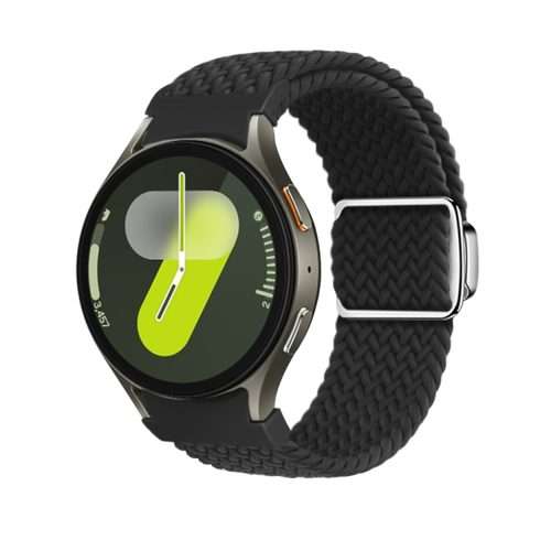 For Samsung Galaxy Watch 7 / 6 / 5 / 4 Nylon Loop Magnetic Buckle Watch Band(Black)