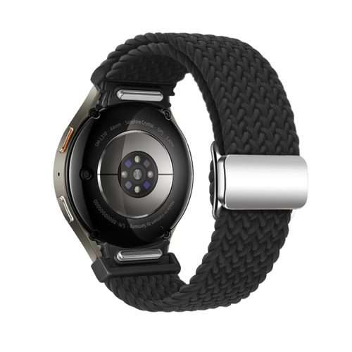 For Samsung Galaxy Watch 7 / 6 / 5 / 4 Nylon Loop Magnetic Buckle Watch Band(Black)