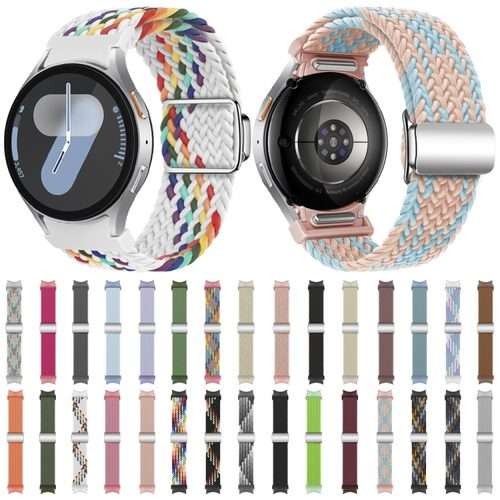 For Samsung Galaxy Watch 7 / 6 / 5 / 4 Nylon Loop Magnetic Buckle Watch Band(Black)