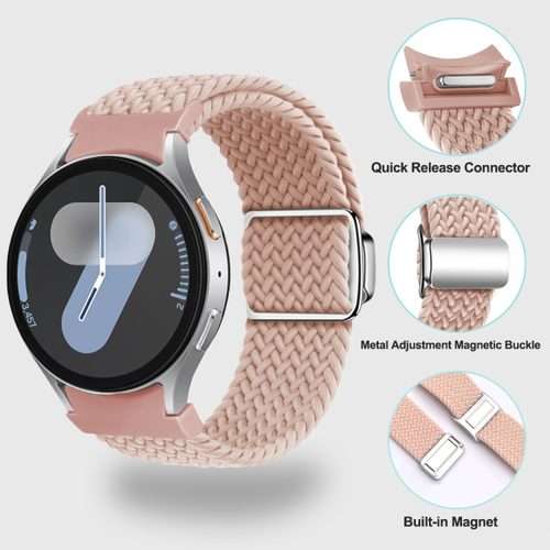 For Samsung Galaxy Watch 7 / 6 / 5 / 4 Nylon Loop Magnetic Buckle Watch Band(Black)