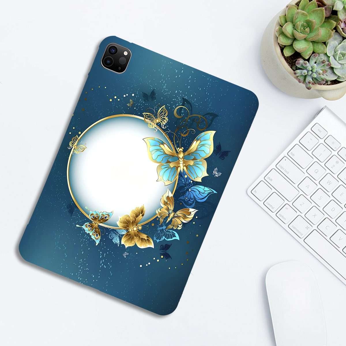 For iPad Pro 11 2022 / 2021 / 2020 Color Painting Pattern Smart Tablet TPU Case(Butterfly Circle)