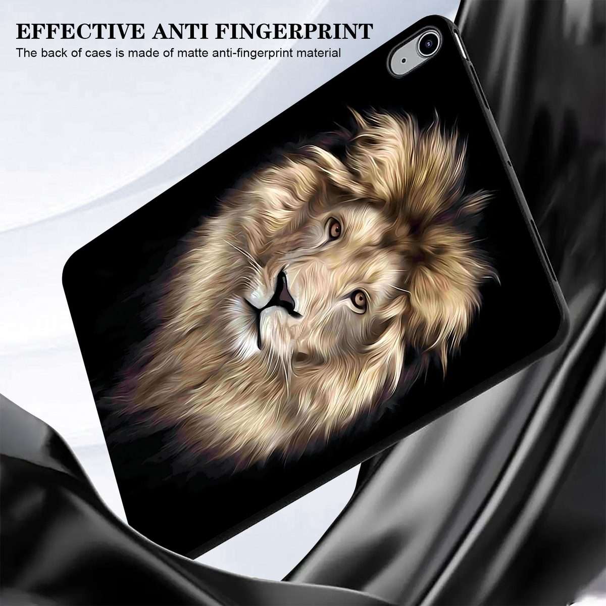 For iPad Pro 12.9 2022 / 2021 / 2020 Color Painting Pattern Smart Tablet TPU Case(Lion)