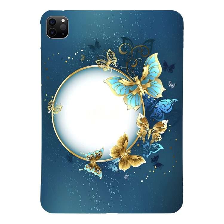For iPad Pro 12.9 2022 / 2021 / 2020 Color Painting Pattern Smart Tablet TP ... (Butterfly Circle)