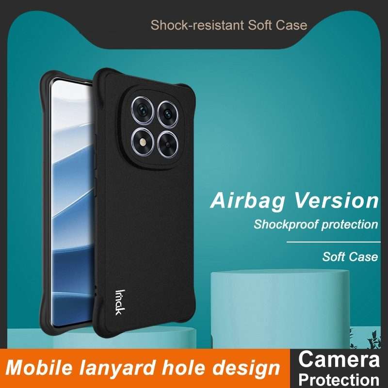For Redmi Note 14 Pro 5G imak Shockproof Airbag TPU Phone Case(Matte Black)