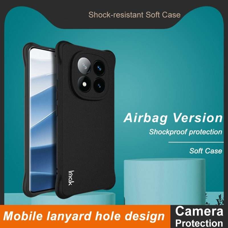 For Redmi Note 14 Pro+ 5G imak Shockproof Airbag TPU Phone Case(Matte Black)