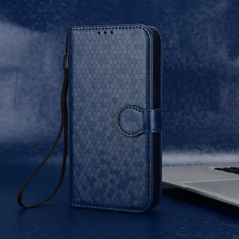 For Redmi K80 / K80 Pro Honeycomb Dot Texture Leather Phone Case(Blue)