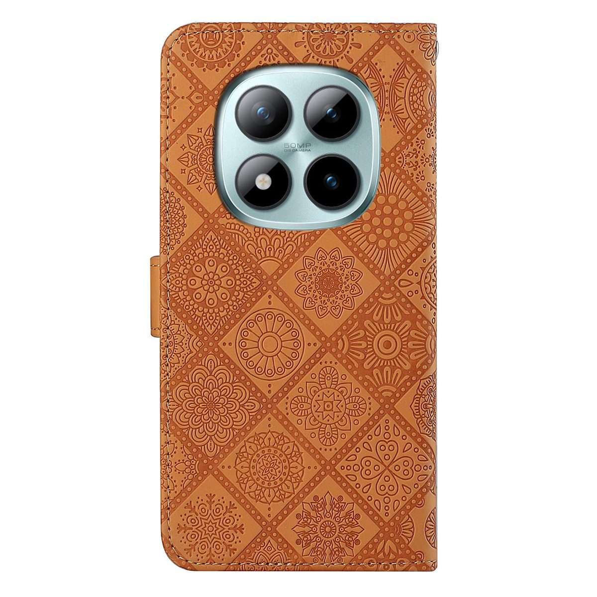 For Redmi Note 15 Pro 5G Global 163.6mm Ethnic Style Embossed Pattern Leather Phone Case(Brown)