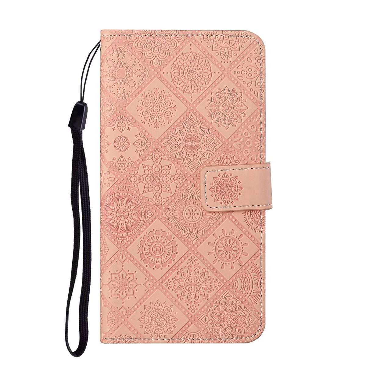 For Redmi Note 15 Pro 5G Global 163.6mm Ethnic Style Embossed Pattern Leather Phone Case(Pink)