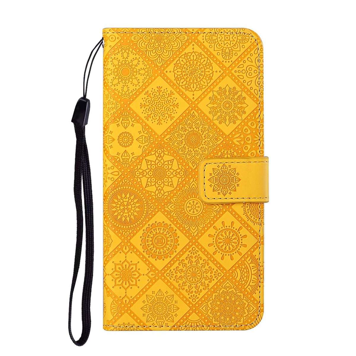 For Redmi Note 15 Pro 5G Global 163.6mm Ethnic Style Embossed Pattern Leather Phone Case(Yellow)